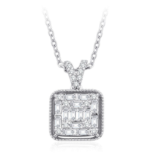 0.33 Carat Diamond Baguette Necklace