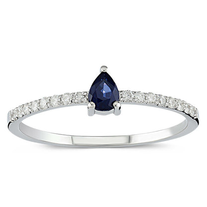 0.35 Carat Diamond Sapphire Ring