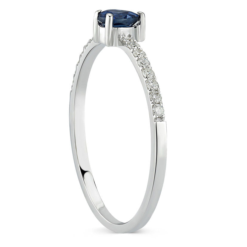 0.35 Carat Diamond Sapphire Ring