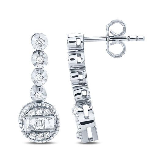 0.35 Carat Diamond Baguette Earrings