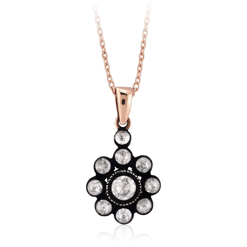 0.44 Carat Diamond Rose Necklace
