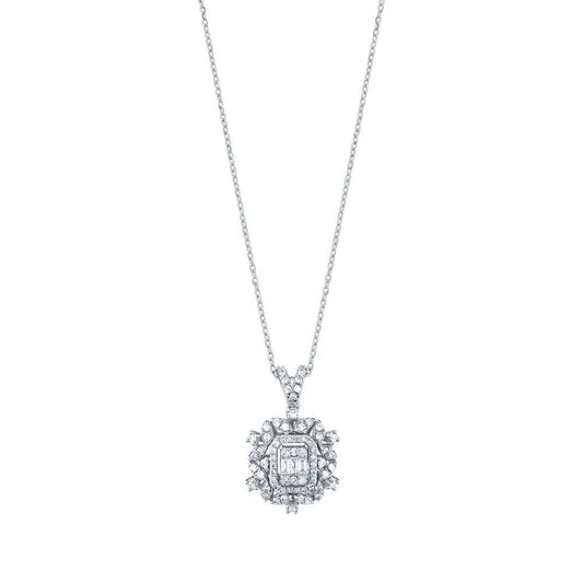 0.38 Carat Diamond Dainty Baguette Necklace