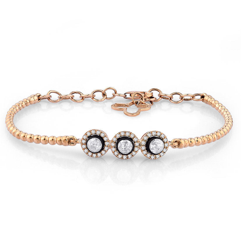 0.40 Carat Diamond Three Stones Bracelet