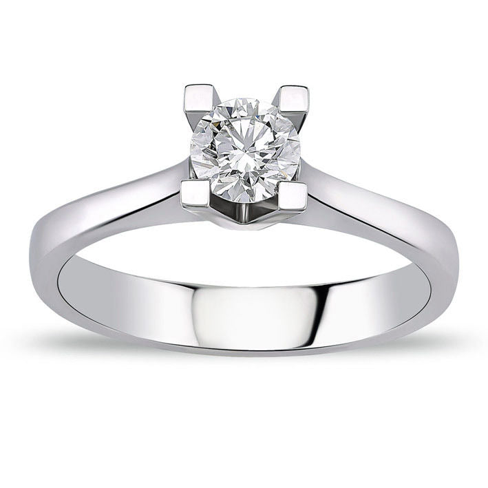 0.40 Carat F Color HRD Certificate Diamond Solitaire Ring