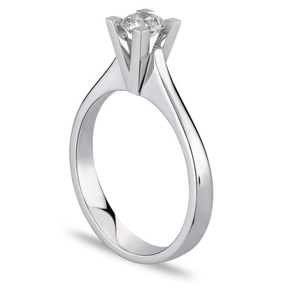 0.40 Carat F Color HRD Certificate Diamond Solitaire Ring