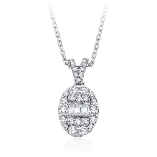 0.40 Carat Diamond Baguette Necklace