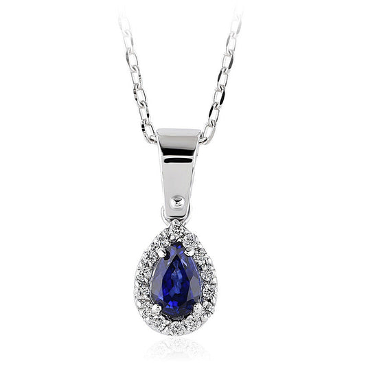 0.40 Carat Diamond Sapphire Necklace