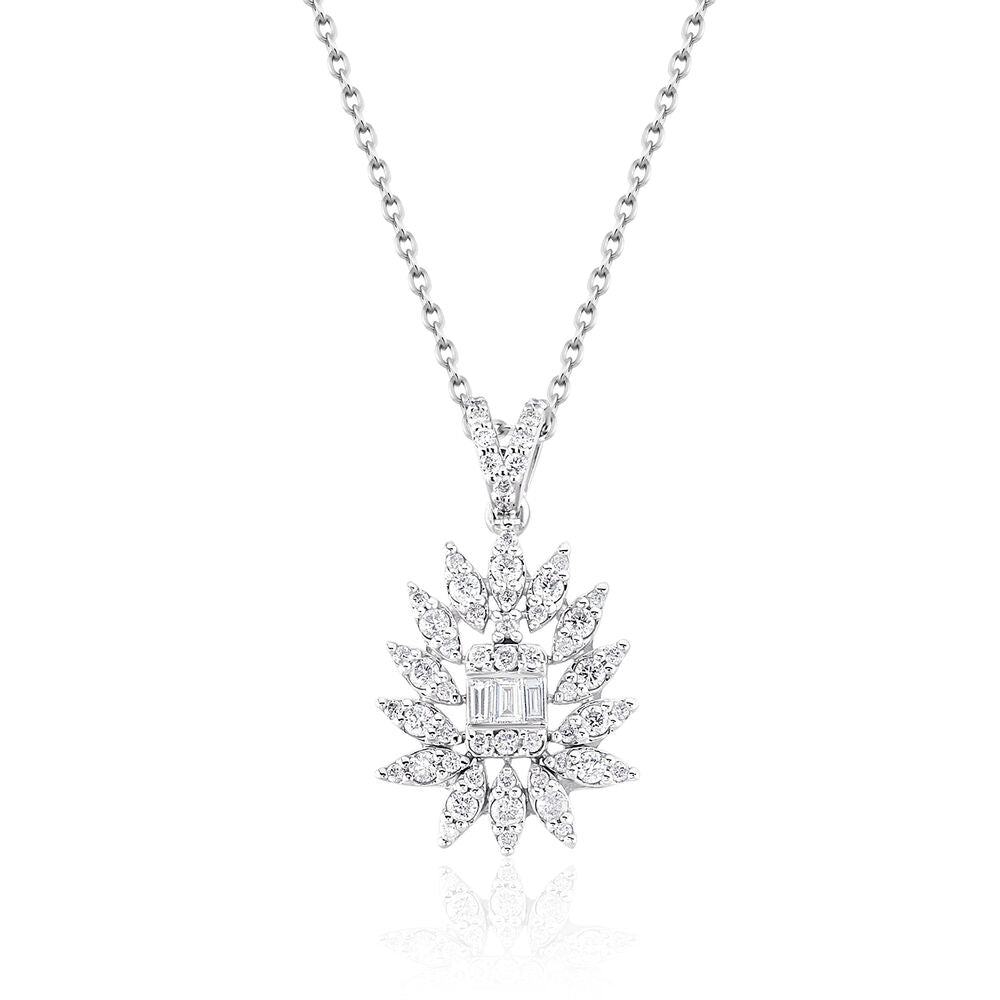 0.40 Carat Diamond Baguette Necklace