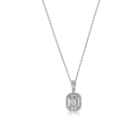 0.40 Carat Diamond Baguette Necklace