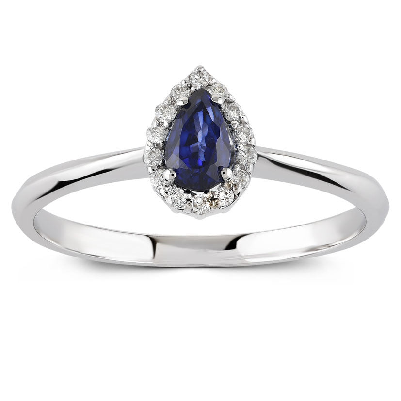 0.41 Carat Diamond Sapphire Ring