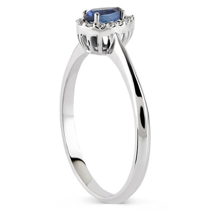 0.41 Carat Diamond Sapphire Ring