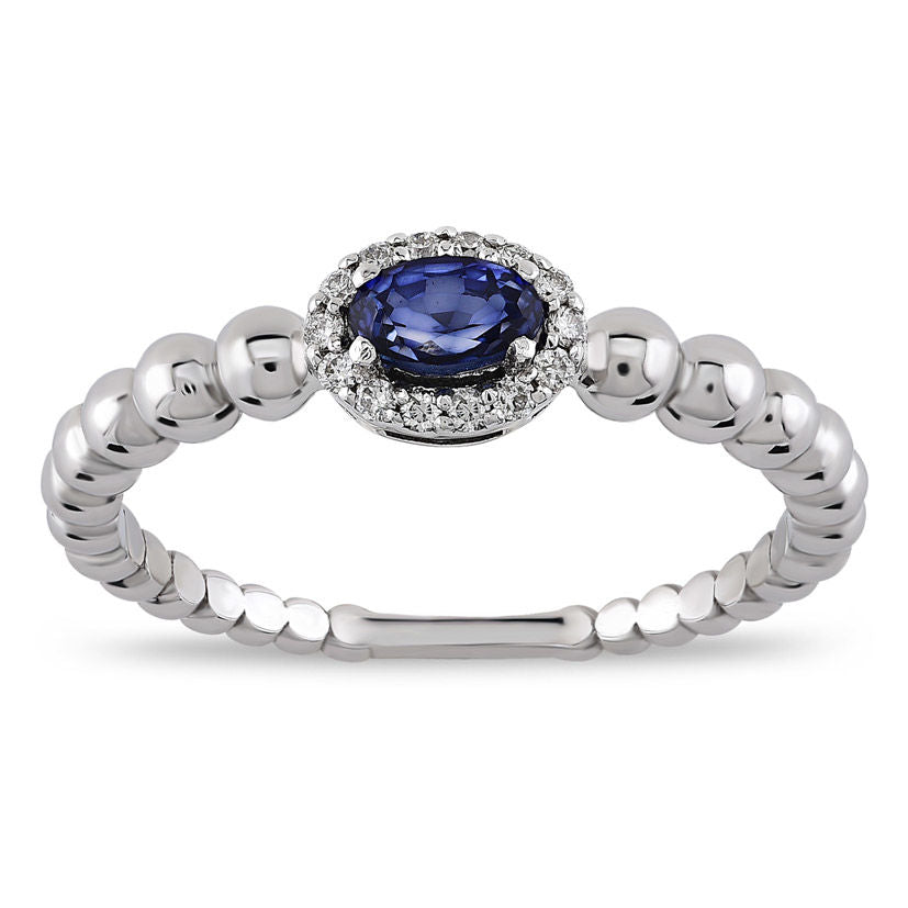 0.43 Carat Diamond Sapphire Ring