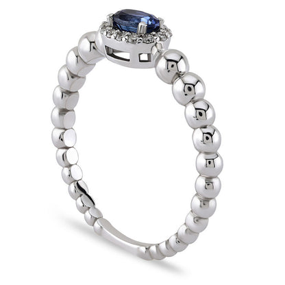 0.43 Carat Diamond Sapphire Ring