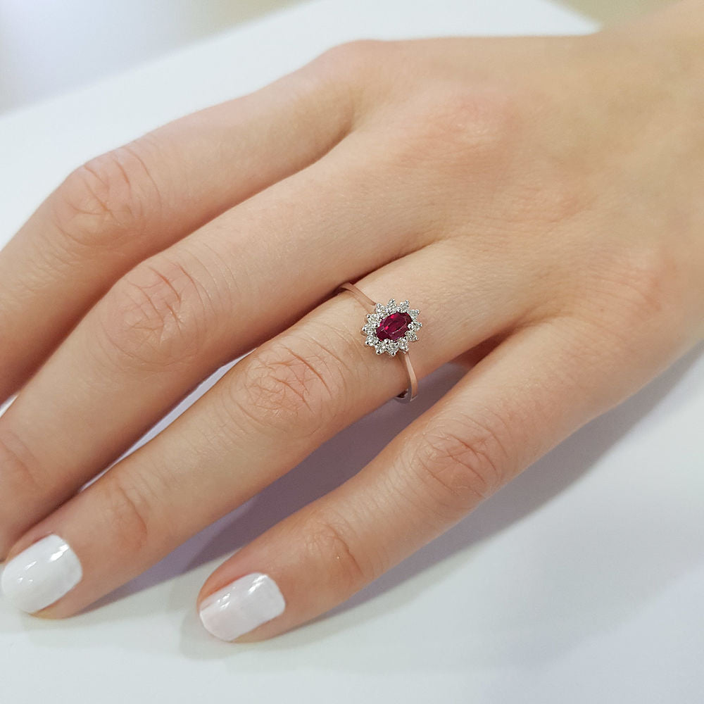 0.43 Carat Diamond Ruby Ring