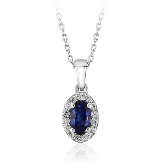 0.44 Carat Diamond Sapphire Necklace
