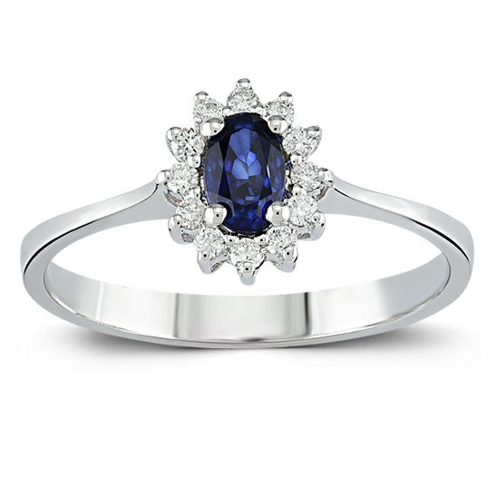 0.44 Carat Diamond Sapphire Ring