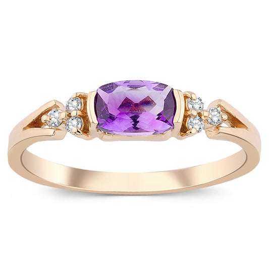 0.45 Carat Diamond Amethyst Ring