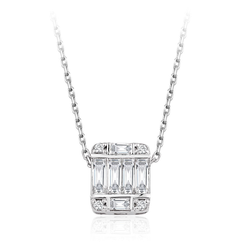 0.47 Carat Diamond Baguette Necklace