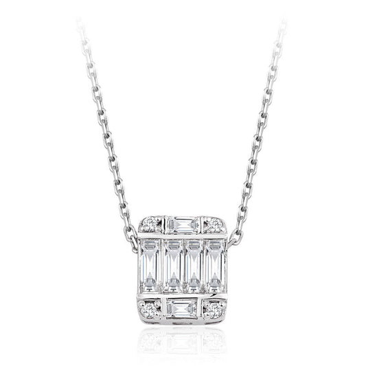 0.47 Carat Diamond Baguette Necklace