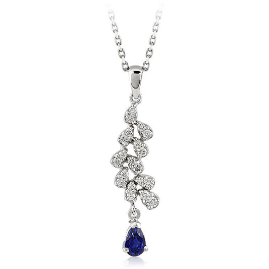 0.45 Carat Diamond Sapphire Necklace