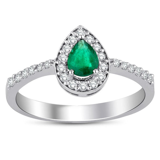 0.45 Carat Diamond Emerald Ring