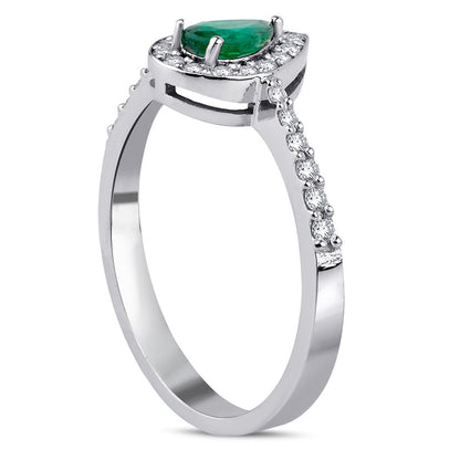 0.45 Carat Diamond Emerald Ring