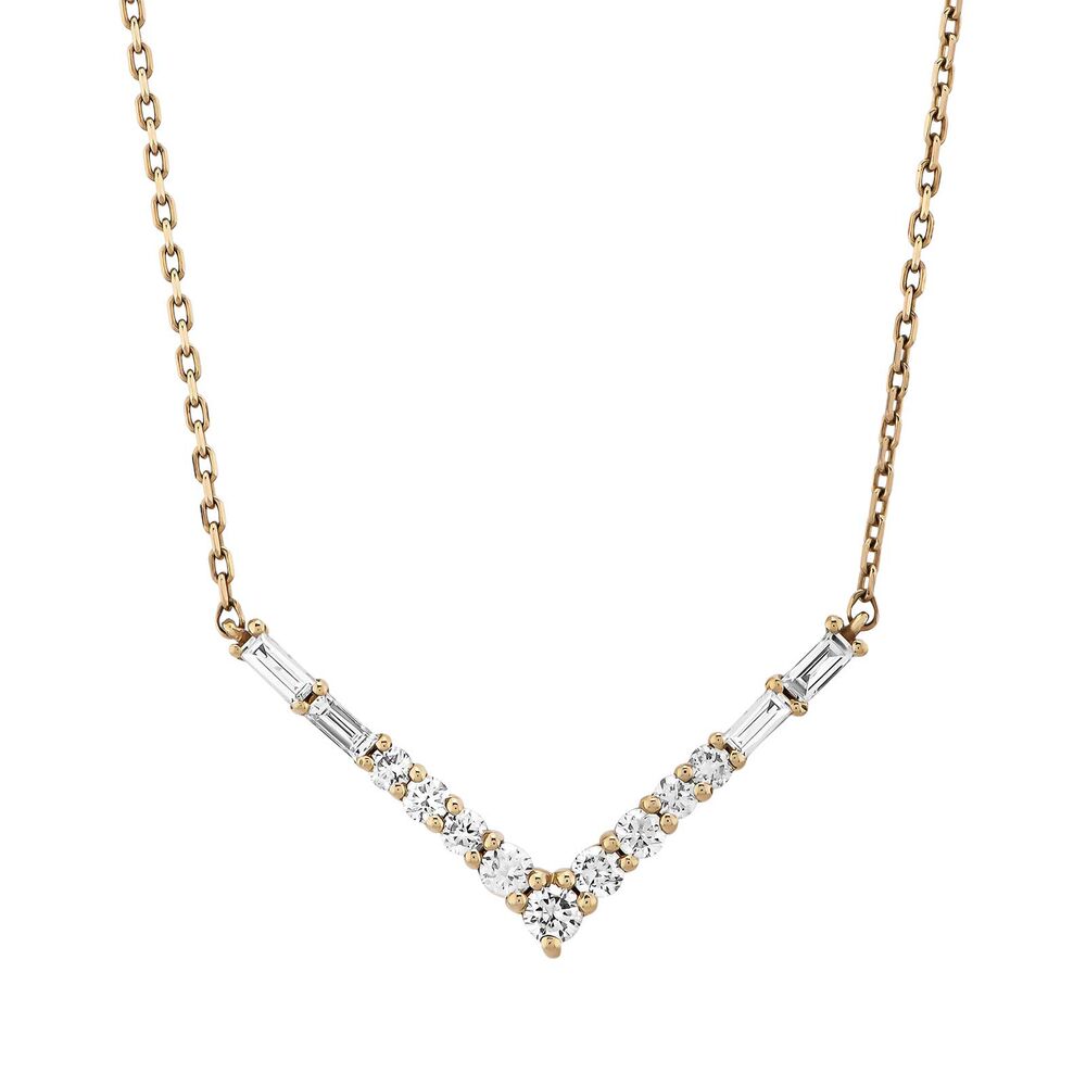 0.45 Carat Diamond Baguette Necklace