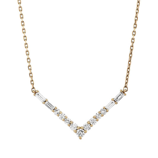 0.45 Carat Diamond Baguette Necklace