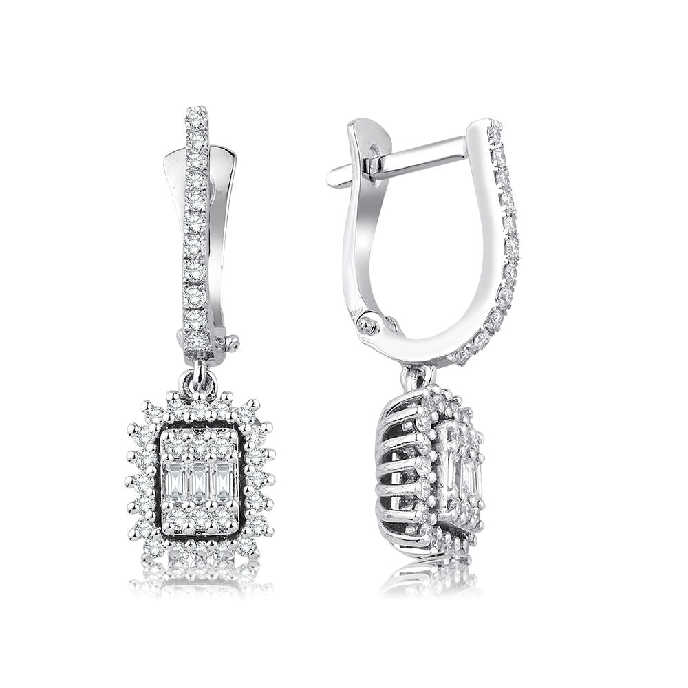 0.47 Carat Diamond Baguette Earrings