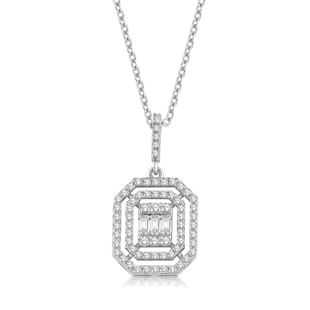 0.48 Carat Diamond Baguette Necklace