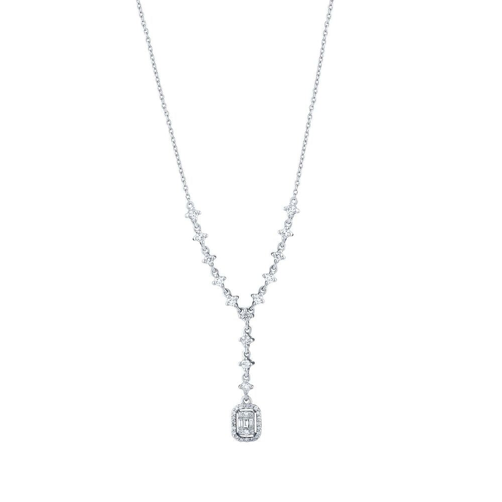 0.50 Carat Diamond Baguette Necklace