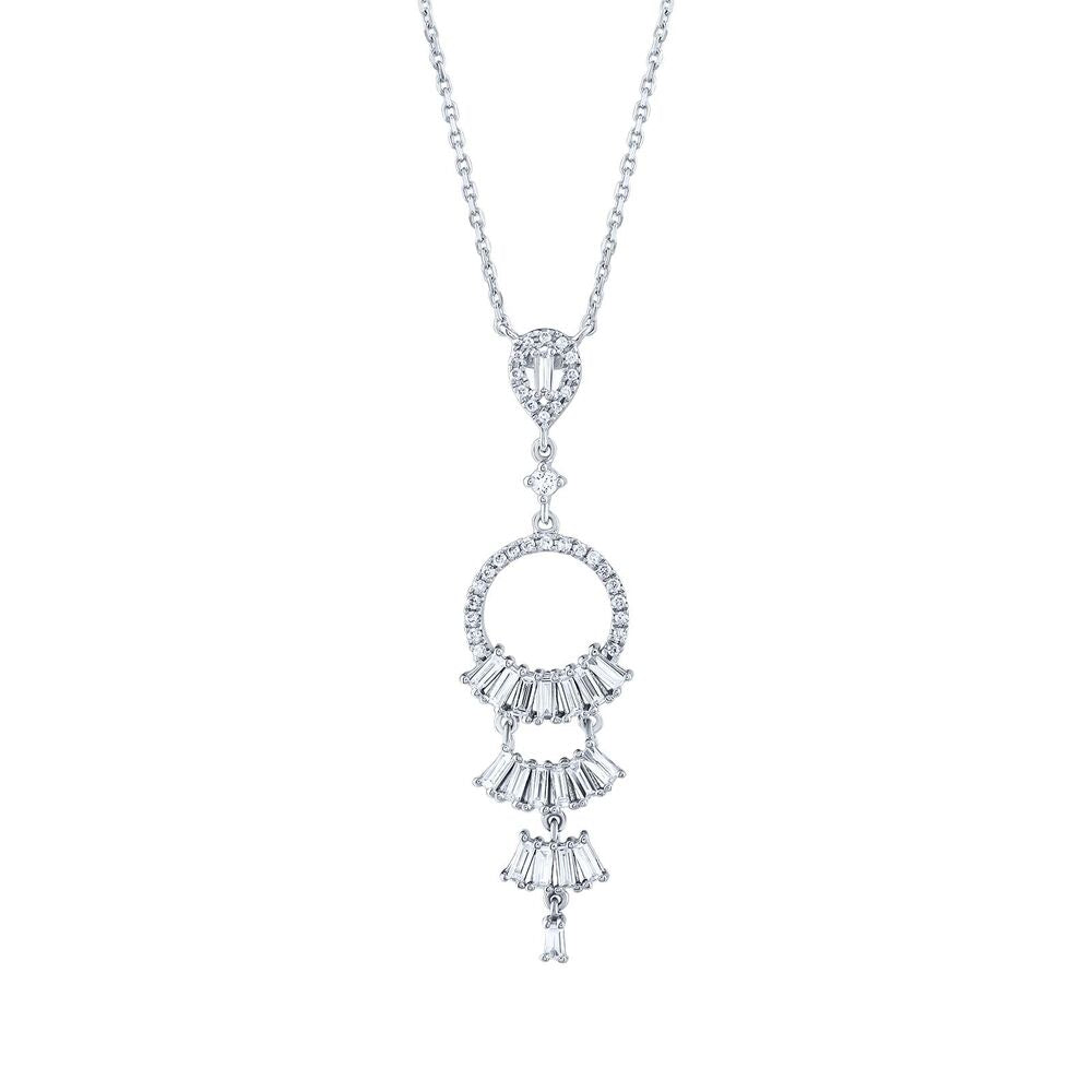 0.50 Carat Diamond Dainty Baguette Necklace