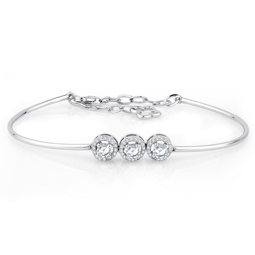 0.52 Carat Diamond Diamond Three Stones Bracelet