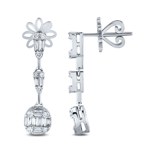 0.53 Carat Diamond Baguette Earrings