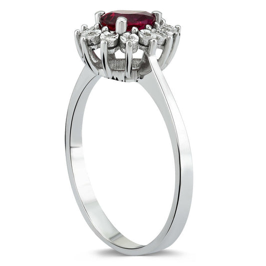 0.56 Carat Diamond Ruby Ring