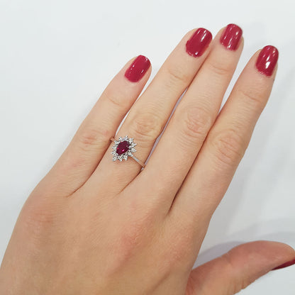 0.56 Carat Diamond Ruby Ring