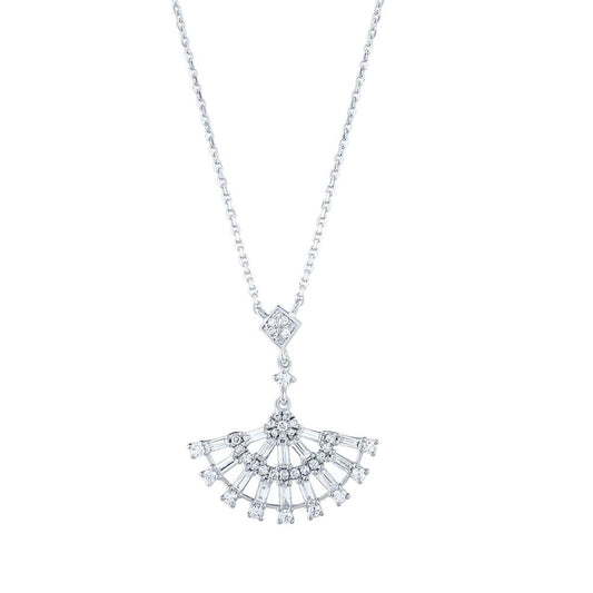 0.57 Carat Diamond Dainty Baguette Necklace