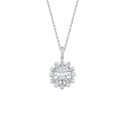 0.58 Carat Diamond Baguette Necklace