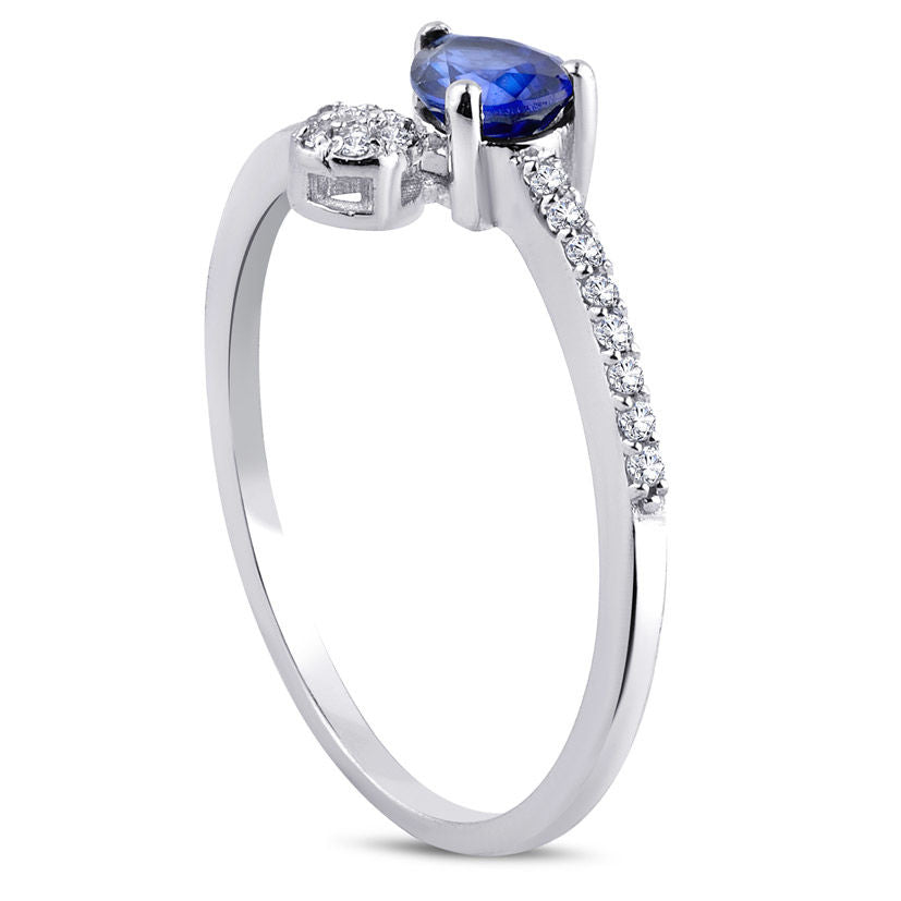 0.60 Carat Diamond Sapphire Ring