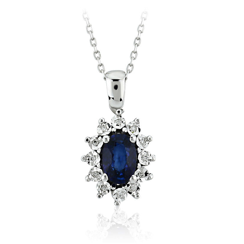 0.61 Carat Diamond Sapphire Necklace