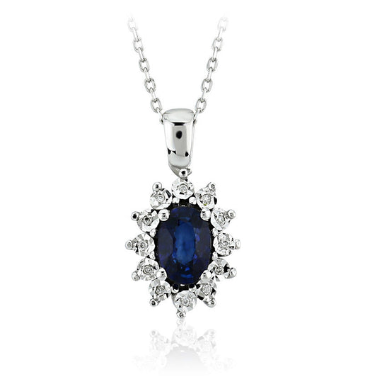 0.61 Carat Diamond Sapphire Necklace