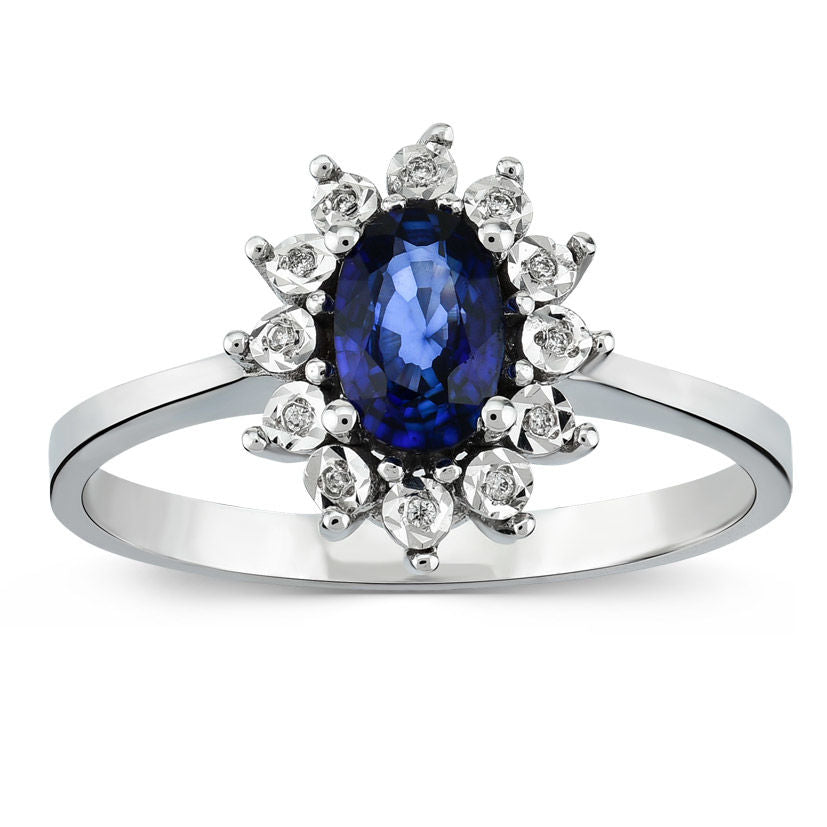 0.61 Carat Diamond Sapphire Ring