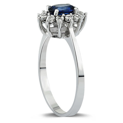 0.61 Carat Diamond Sapphire Ring