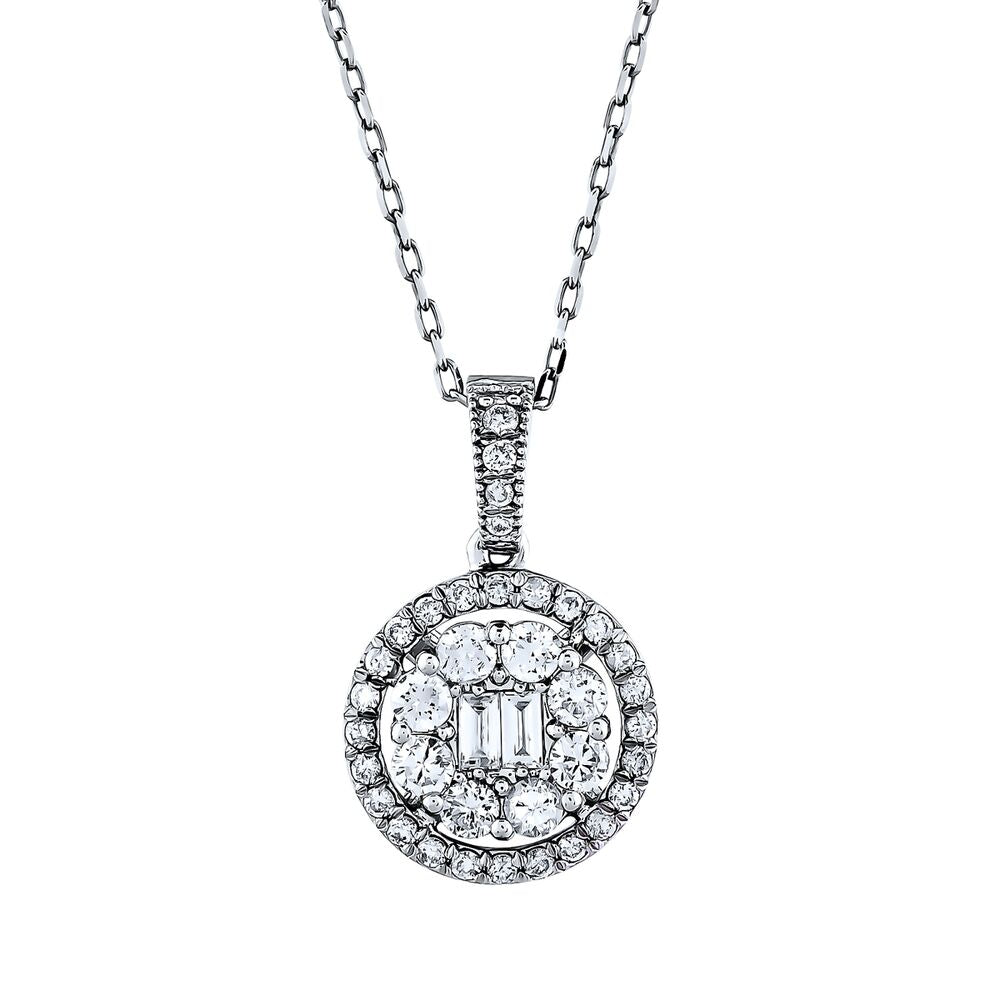 0.61 Carat Diamond Baguette Necklace