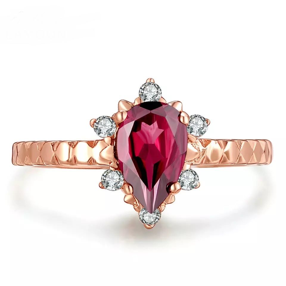 0,65 Carat Diamond Ring Ruby 14K