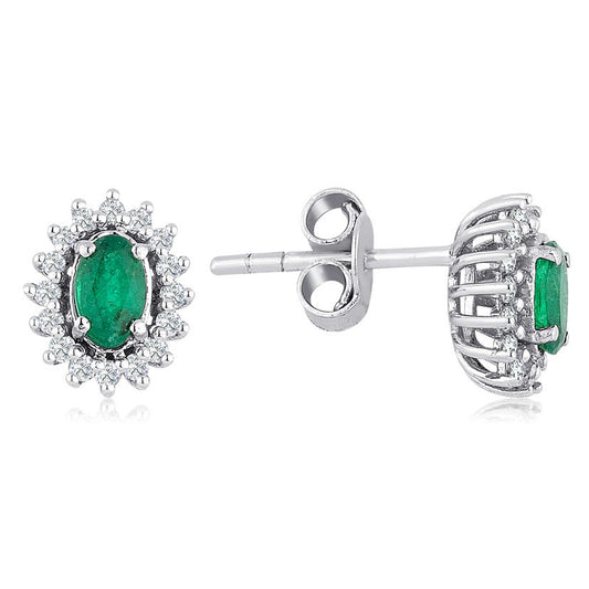 0.67 Carat Diamond Emerald Earrings