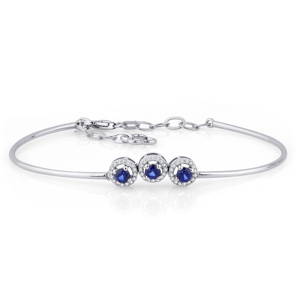 0.70 Carat Diamond Sapphire Bracelet