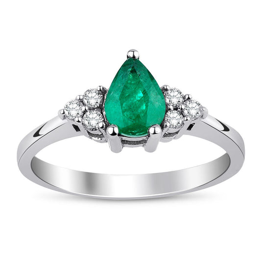 0.70 Carat Diamond Emerald Ring