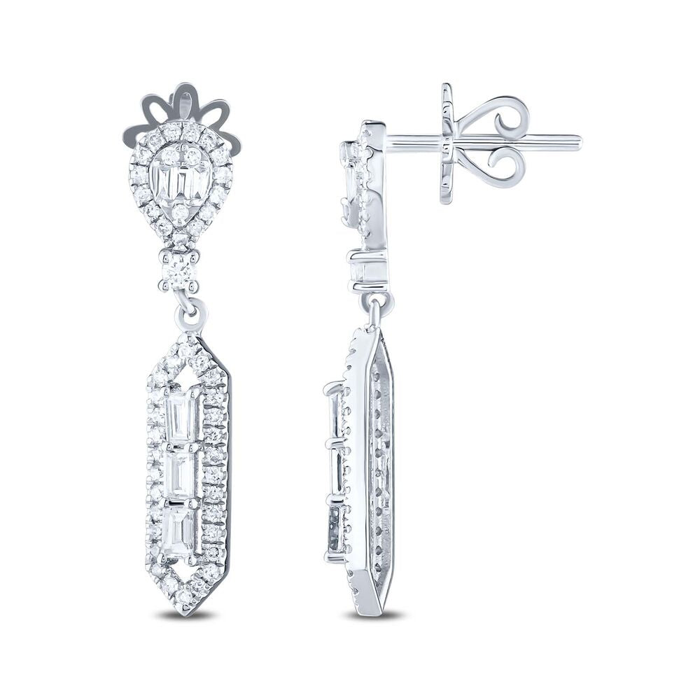 0.70 Carat Diamond Baguette Earrings