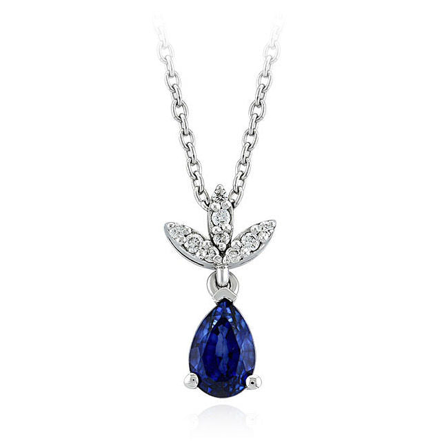 0.71 Carat Diamond Sapphire Necklace